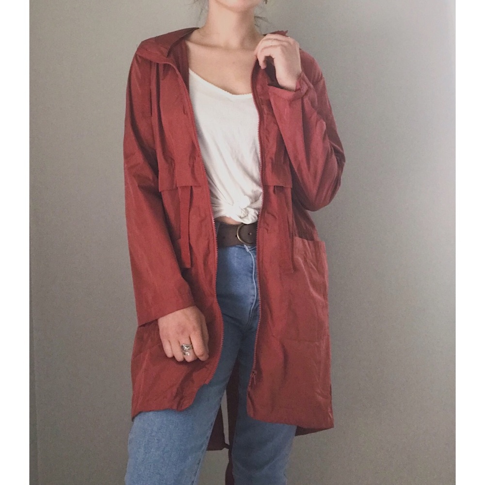 Forever 21 / Red Hooded Rain Jacket